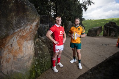 120724 - Wales Rugby Photo Call the day before their second test against Australia in Melbourne - Captains Dewi Lake and James Slipper