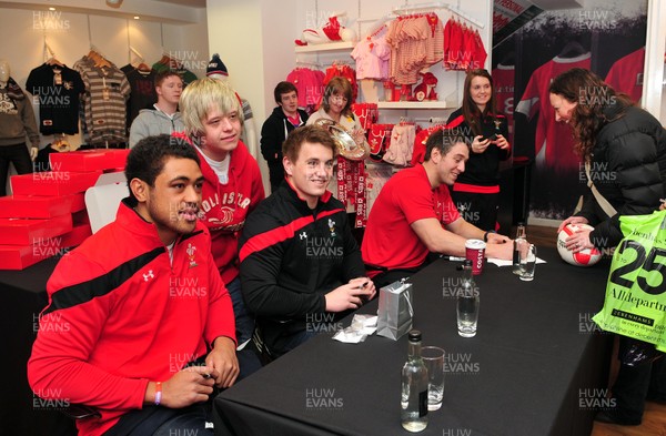 070312- Wales Rugby Players Signing Session Wales Players Ryan Jones, Jonathan Davies and Toby Faletau, meet fans and sign autographs at the Cardiff Arms Shop and Bar