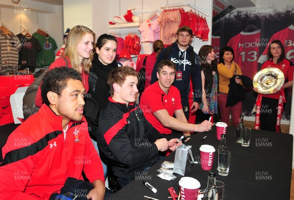 070312- Wales Rugby Players Signing Session Wales Players Ryan Jones, Jonathan Davies and Toby Faletau, meet fans and sign autographs at the Cardiff Arms Shop and Bar