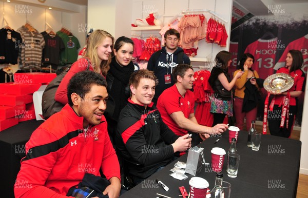 070312- Wales Rugby Players Signing Session Wales Players Ryan Jones, Jonathan Davies and Toby Faletau, meet fans and sign autographs at the Cardiff Arms Shop and Bar
