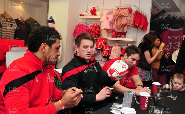070312- Wales Rugby Players Signing Session Wales Players Ryan Jones, Jonathan Davies and Toby Faletau, meet fans and sign autographs at the Cardiff Arms Shop and Bar