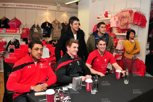070312- Wales Rugby Players Signing Session Wales Players Ryan Jones, Jonathan Davies and Toby Faletau, meet fans and sign autographs at the Cardiff Arms Shop and Bar