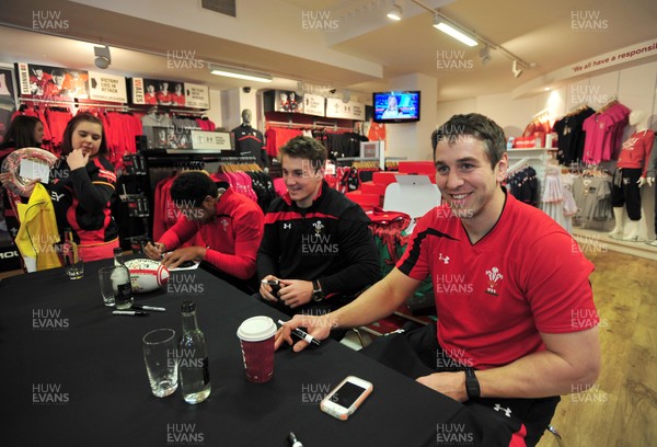 070312- Wales Rugby Players Signing Session Wales Players Ryan Jones, Jonathan Davies and Toby Faletau, meet fans and sign autographs at the Cardiff Arms Shop and Bar