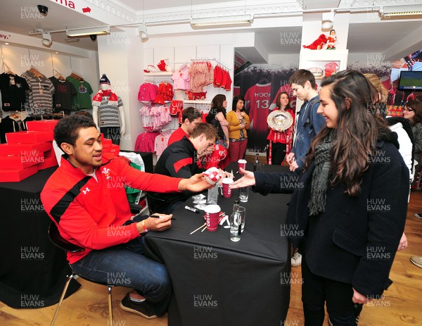 070312- Wales Rugby Players Signing Session Wales Players Ryan Jones, Jonathan Davies and Toby Faletau, meet fans and sign autographs at the Cardiff Arms Shop and Bar