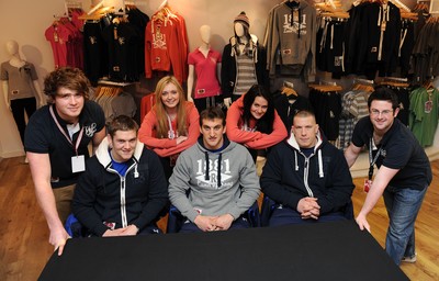 19.02.11 - Wales Rugby Players Signing Session - Wales players Dan Lydiate, Sam Warburton and John Yapp meet fans during a signing session at the Cardiff Arms Shop and Bar. 