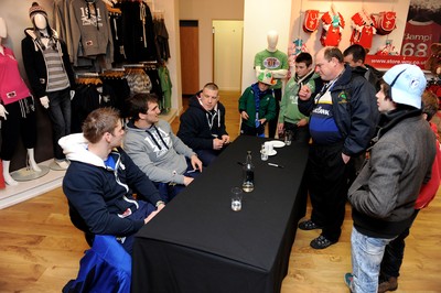 19.02.11 - Wales Rugby Players Signing Session - Wales players Dan Lydiate, Sam Warburton and John Yapp meet fans during a signing session at the Cardiff Arms Shop and Bar. 