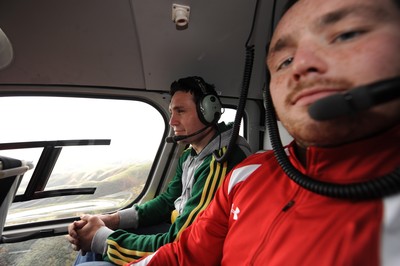 Wales Rugby Players Take Helicopter Trip 160610