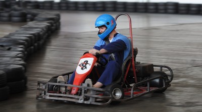 Wales Rugby Players Visit Karting Centre 050911