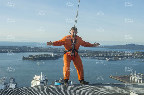 050616 - Wales Rugby Squad Sky Tower Walk -Rhodri Jones during a walk around the top of the Sky Tower in Auckland on a afternoon off after training