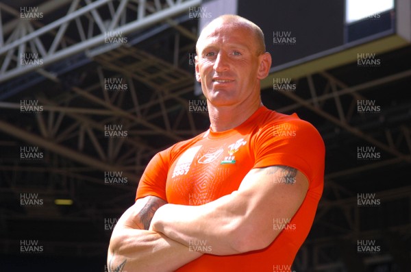 10.08.07 -  Wales Rugby World Cup Squad Announcement - Wales Captain, Gareth Thomas during the Wales World Cup Squad announcement  