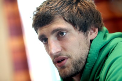 16.03.10 ... Wales Rugby Press Conference -  Wales' Luke Charterist gives media interviews 