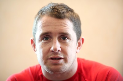 16.03.10 ... Wales Rugby Press Conference -  Wales' Shane Williams gives media interviews 