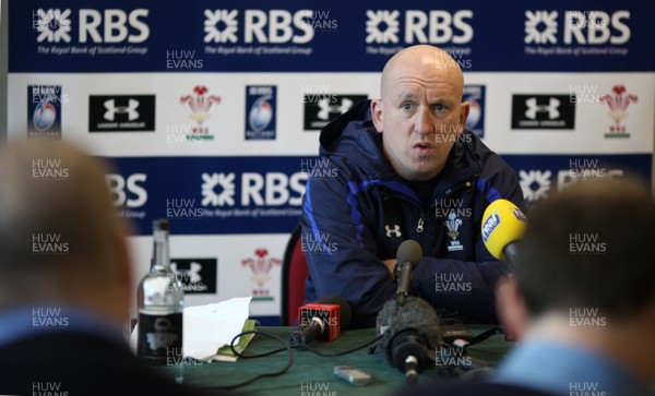 31.01.11 - Wales Rugby Media Session -  Shaun Edwards, Wales defence coach, talks to reporters during media session 