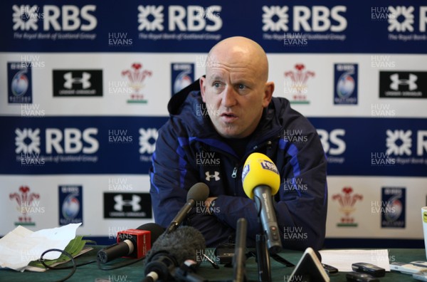 31.01.11 - Wales Rugby Media Session -  Shaun Edwards, Wales defence coach, talks to reporters during media session 