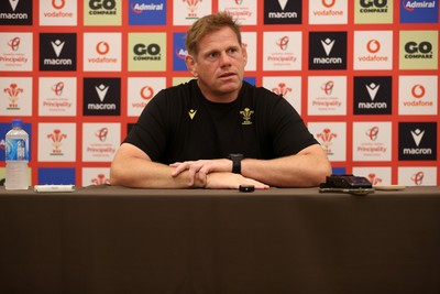 010725 - T Rhys Thomas, Assistant Forwards Coach speaks during a Press Conference on Tuesday in Kitakyushu in the week leading up to Wales first test against Japan