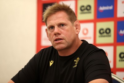 010725 - T Rhys Thomas, Assistant Forwards Coach speaks during a Press Conference on Tuesday in Kitakyushu in the week leading up to Wales first test against Japan