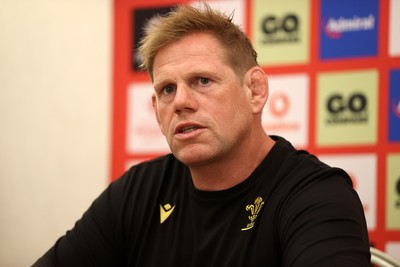 010725 - T Rhys Thomas, Assistant Forwards Coach speaks during a Press Conference on Tuesday in Kitakyushu in the week leading up to Wales first test against Japan