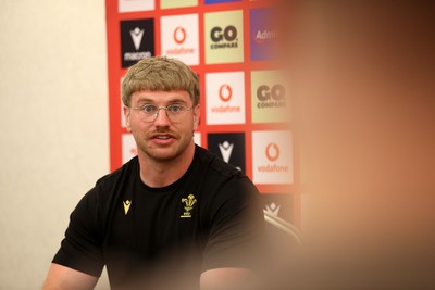 010725 - Aaron Wainwright speaks during a Press Conference on Tuesday in Kitakyushu in the week leading up to Wales first test against Japan
