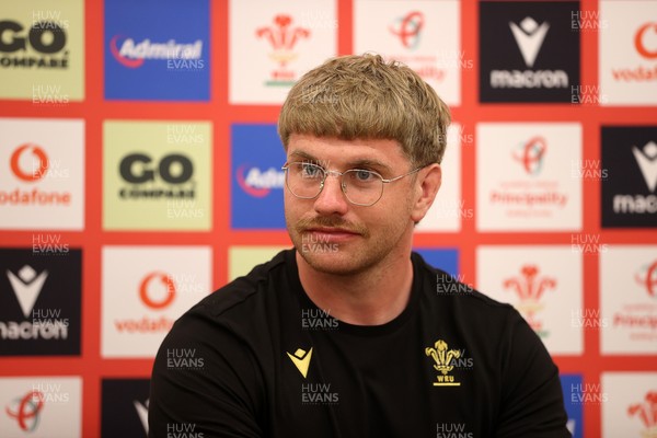 010725 - Aaron Wainwright speaks during a Press Conference on Tuesday in Kitakyushu in the week leading up to Wales first test against Japan