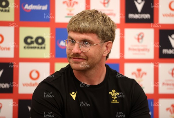 010725 - Aaron Wainwright speaks during a Press Conference on Tuesday in Kitakyushu in the week leading up to Wales first test against Japan