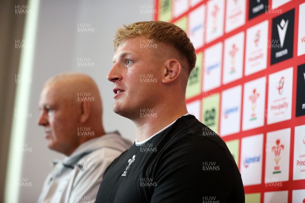 030823 - Wales Rugby Press Conference ahead of their Rugby World Cup warm up game against England - Captain Jac Morgan speaks to the press