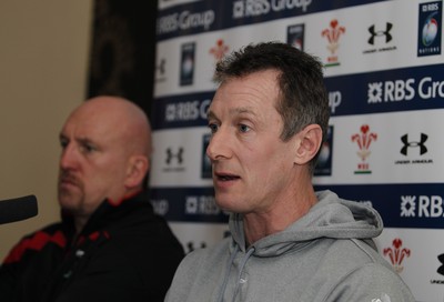 04.02.12 - Wales Rugby Press Conference - RBS Six Nations.Wales' attack coach, Rob Howley, and defence coach, Shaun Edwards, during the Wales Rugby Press Conference.