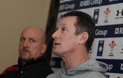 04.02.12 - Wales Rugby Press Conference - RBS Six Nations.Wales' attack coach, Rob Howley, and defence coach, Shaun Edwards, during the Wales Rugby Press Conference.