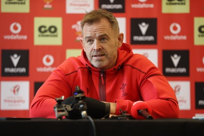 051125 - Picture shows Danny Wilson, Assistant Coach speaking during a Wales Rugby Press Conference in the lead up to their first Quilter Nation Series game against Argentina