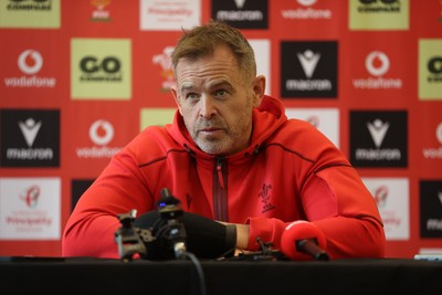 051125 - Picture shows Danny Wilson, Assistant Coach speaking during a Wales Rugby Press Conference in the lead up to their first Quilter Nation Series game against Argentina