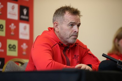 051125 - Picture shows Danny Wilson, Assistant Coach speaking during a Wales Rugby Press Conference in the lead up to their first Quilter Nation Series game against Argentina