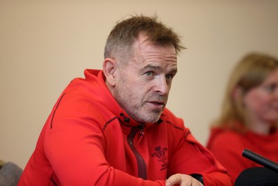 051125 - Picture shows Danny Wilson, Assistant Coach speaking during a Wales Rugby Press Conference in the lead up to their first Quilter Nation Series game against Argentina