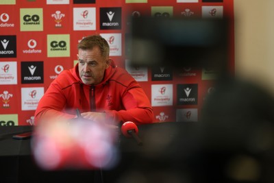 051125 - Picture shows Danny Wilson, Assistant Coach speaking during a Wales Rugby Press Conference in the lead up to their first Quilter Nation Series game against Argentina