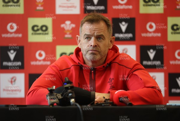 051125 - Picture shows Danny Wilson, Assistant Coach speaking during a Wales Rugby Press Conference in the lead up to their first Quilter Nation Series game against Argentina