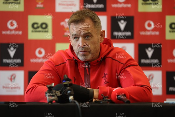 051125 - Picture shows Danny Wilson, Assistant Coach speaking during a Wales Rugby Press Conference in the lead up to their first Quilter Nation Series game against Argentina