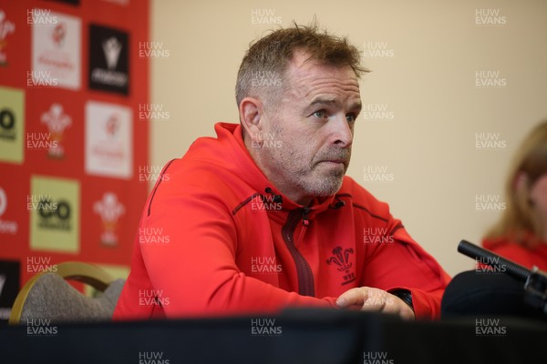 051125 - Picture shows Danny Wilson, Assistant Coach speaking during a Wales Rugby Press Conference in the lead up to their first Quilter Nation Series game against Argentina