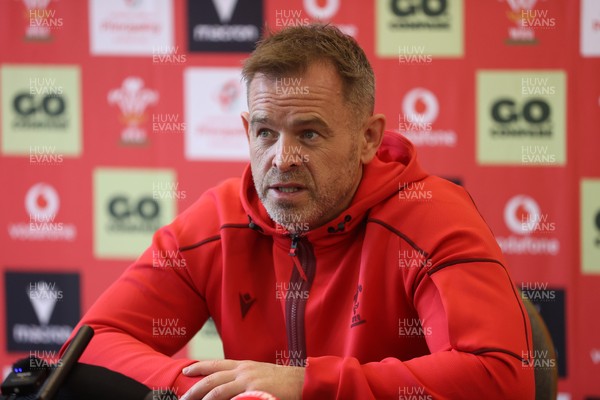 051125 - Picture shows Danny Wilson, Assistant Coach speaking during a Wales Rugby Press Conference in the lead up to their first Quilter Nation Series game against Argentina