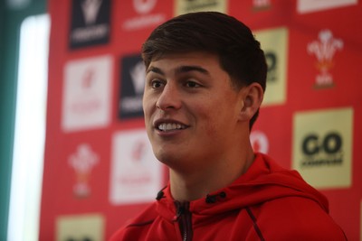 121125 - Louis Rees-Zammit speaking during a press conference in the week leading up to their Wales’ game against Japan