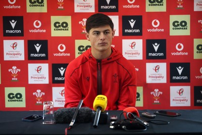 121125 - Louis Rees-Zammit speaking during a press conference in the week leading up to their Wales’ game against Japan