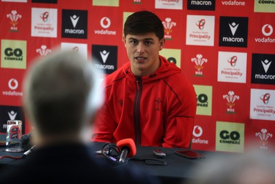 121125 - Louis Rees-Zammit speaking during a press conference in the week leading up to their Wales’ game against Japan