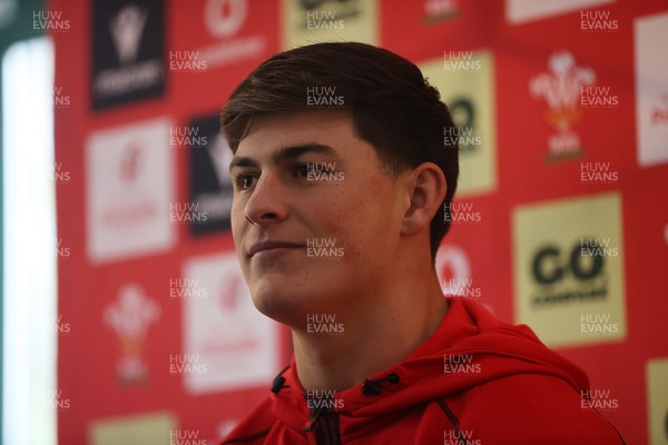 121125 - Louis Rees-Zammit speaking during a press conference in the week leading up to their Wales’ game against Japan