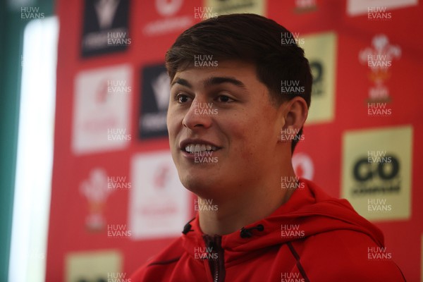 121125 - Louis Rees-Zammit speaking during a press conference in the week leading up to their Wales’ game against Japan