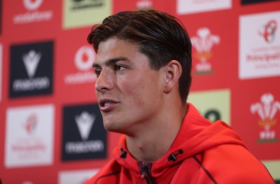 150726 - Picture shows Louis Rees-Zammit speaking to the media ahead of their game against South Africa