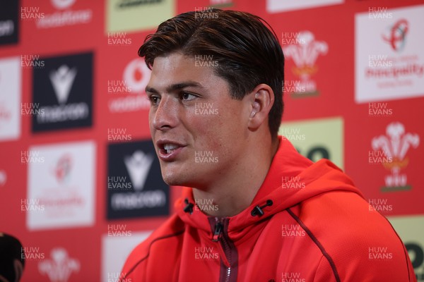 150726 - Picture shows Louis Rees-Zammit speaking to the media ahead of their game against South Africa