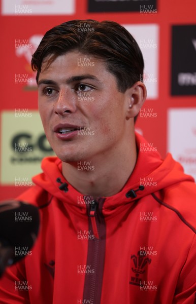 150726 - Picture shows Louis Rees-Zammit speaking to the media ahead of their game against South Africa