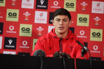 170226 - Picture shows Louis Rees-Zammit speaking during a Press Conference today