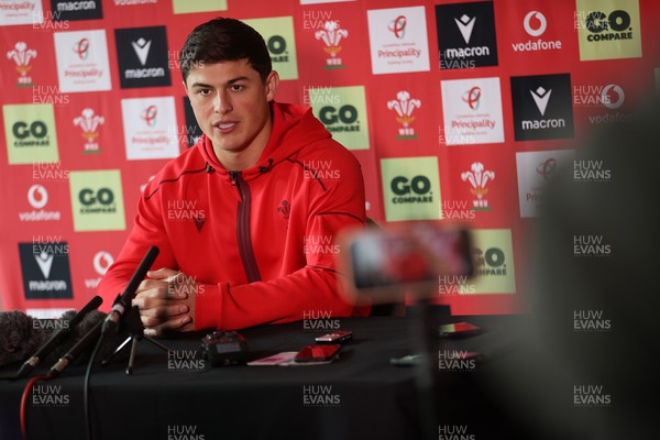 170226 - Picture shows Louis Rees-Zammit speaking during a Press Conference today
