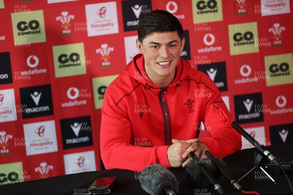 170226 - Picture shows Louis Rees-Zammit speaking during a Press Conference today