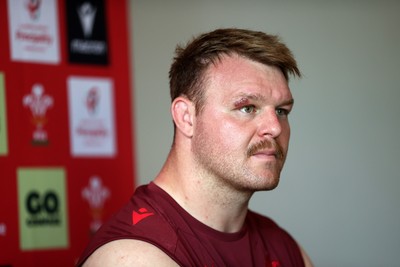 230626 - Picture shows both Wales Captains Alex Callender and Dewi Lake speaking during a press conference ahead of their double header against the Barbarians