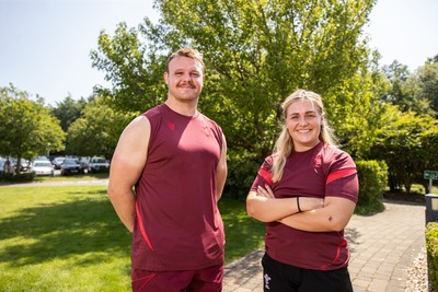 230626 - Picture shows both Wales Captains Alex Callender and Dewi Lake ahead of their double header against the Barbarians