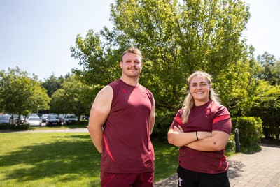 230626 - Picture shows both Wales Captains Alex Callender and Dewi Lake ahead of their double header against the Barbarians